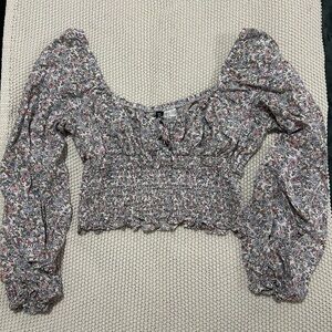 H&M Multicolor Floral Smocked Blouse